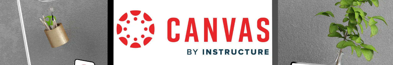 Computer screen with Canvas logo.