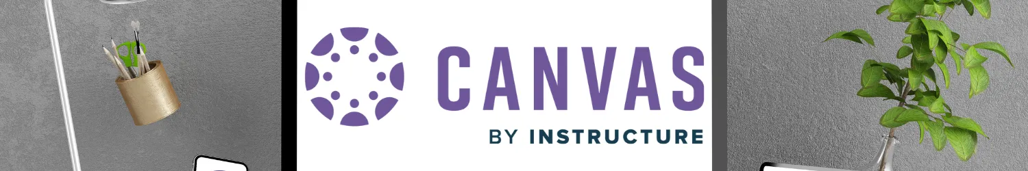 Canvas Logo on a computer screen.
